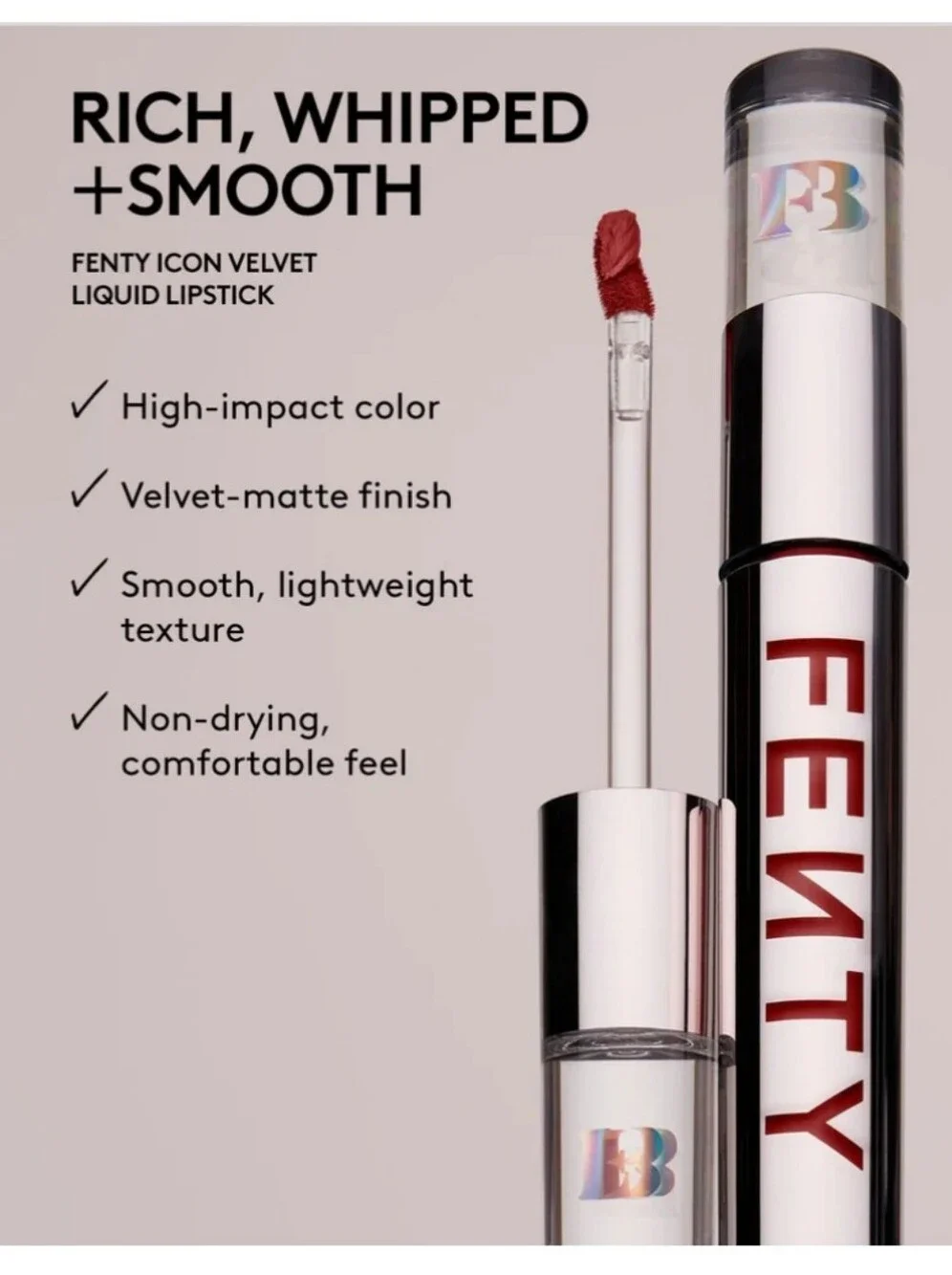 Fenty Beauty Lip Luxe Liquid Color — H.B.I.C. Deep Garnet Red